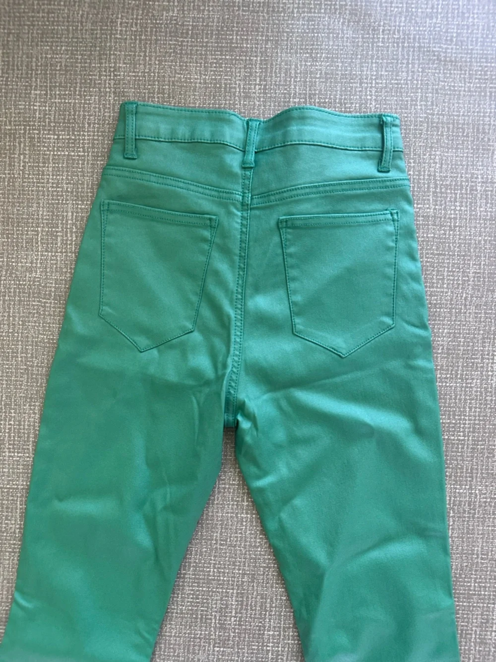 Edikted Green Waxy Coated High Waist Extreme Flare Pants Size S